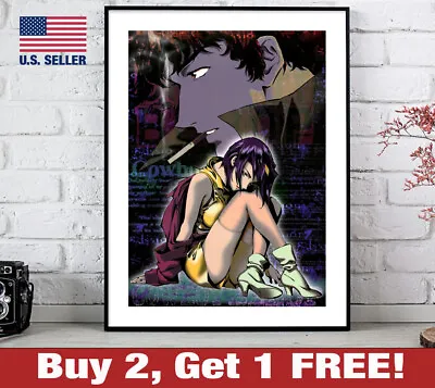 Cowboy Bebop Poster 18  X 24  Print Faye Valentine Spike 90s Anime Wall Art • $13.48