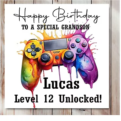 Personalised  Gaming Birthday Card Gamer Teenage Son Nephew Brother Grandson • £2.99