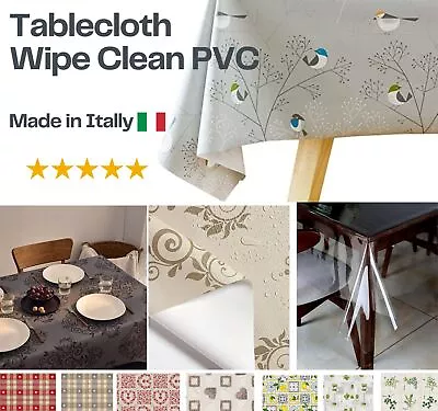 Wipe Clean Tablecloth - Rectangle 200x140cm PVC VINYL OILCLOTH PROTECTOR • £0.99