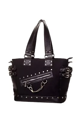 £34.99 • Buy BANNED Apparel Handcuff Gothic Punk Emo Black Studded Hellbound Handbag Bag