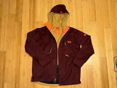Mountain Hardwear Men’s Jacket  Dry.Q ® Elite Sz LARGE Waterproof Shell Burgundy • $75