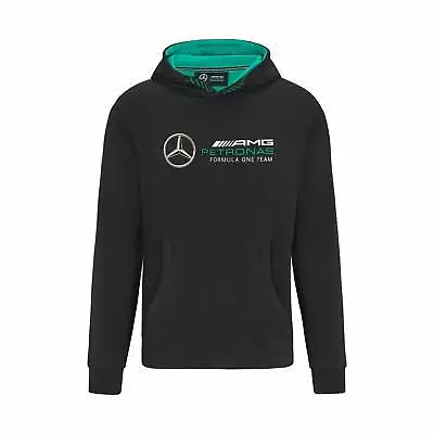 Mercedes Benz AMG Petronas F1 Unisex Logo Hooded Sweatshirt -Black/Gray • $104