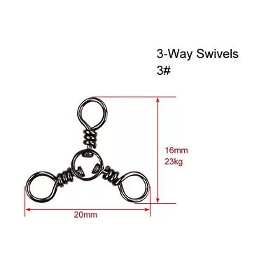 60 X CrossLine (3 Way) Fishing Swivel In Size 3#Fishing Tackle  Special Offer • $10.90