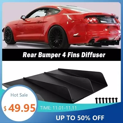 2X Rear Diffuser Bumper 4Fins Splitter Spoiler Lip For Ford Mustang GT 2000-2021 • $42.95