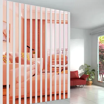 £5.69 • Buy 5 Pcs Acrylic Mirror Strips Self-adhesive Tiles Living Romm Wall Stickers Decals
