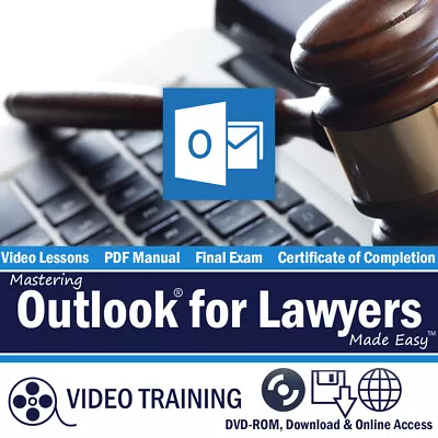 Learn Microsoft OUTLOOK FOR LAWYERS 2019 & 365 Training Tutorial DVD-ROM Course • $25