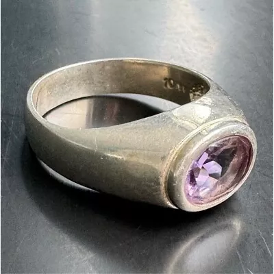 Mens 925 Sterling Silver And Ametyst Ring Size 10 Sky • $44