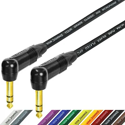 £89.33 • Buy Right Angle Stereo TRS Jack Cable Gold 1/4 6.35mm Patch Neutrik Van Damme Lead