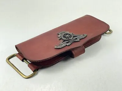 Vintage 1984 US Army Horizontal Belt Brown Leather Bi-Fold Wallet England • $19.24