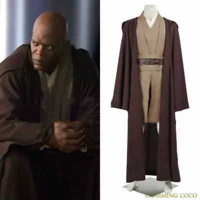 Star Wars Jedi Master Mace Windu Cosplay Costume Custom Made • $61.75