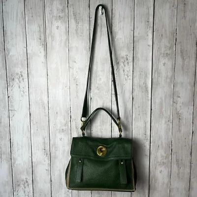 YVES SAINT LAURENT Green Muse TWO Leather Shoulder Bag • $352.45