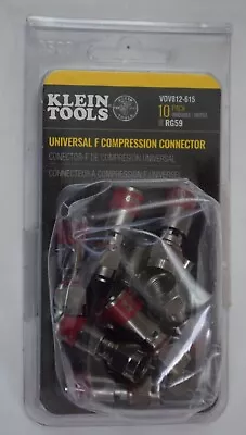 Klein Tools VDV812-615 Universal Compression Connector RG59 Male 10 Pack • $13.95