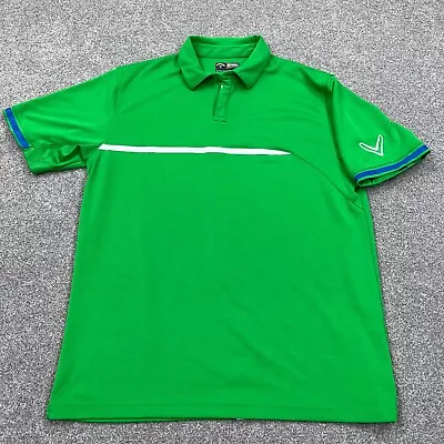 Calloway Polo Shirt Men XL Green Opti Gri Performance Golf Tennis Basic Plain BI • $16.12