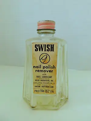 Vintage  1930's  Swish Nail Polish Remover Empty Bottle Art Deco Style • $12.95