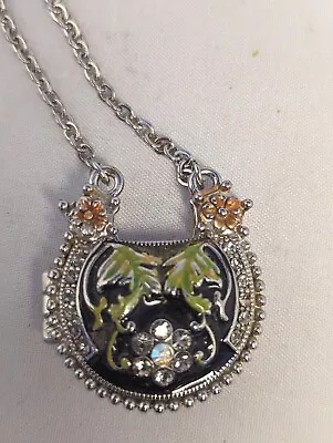 £49.33 • Buy Purse Locket Necklace Cloisonne Enamel Rhinestones Stash Pill Love Holder Magnet