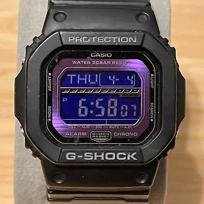 Casio G-Shock GLS-5600L-1 G-Lide Leather Band Purple LCD Square Digital Watch • $79.99