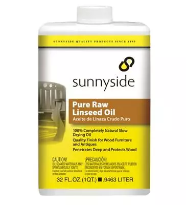 $26.93 • Buy Sunnyside 87332 Pure Raw Linseed Oil For Wood Furniture Antique Protector Quart