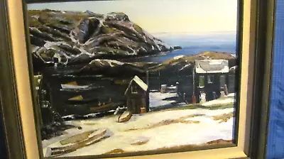 $495 • Buy Vintage Oil Painting Monhegan Island, Maine
