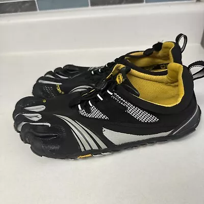 Vibram Fivefingers Barefoot Running Shoes Mens EU 41 US 8.5 Black Yellow • $35