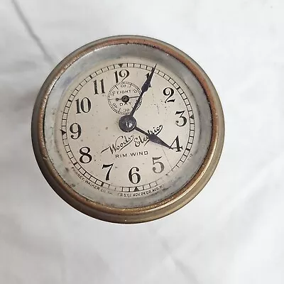 Early 1900s Auto Clock Woods Electric Rim Wind 8 Day Vintage Car Truck Accessory • $325