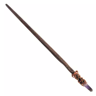 NEW Amethyst Crystal And Oak Handcrafted Magic Wood Wand Copper Wire-Wrapped 10  • $28.99