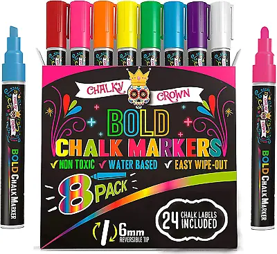 $19.99 • Buy Bold Chalk Markers - Dry Erase Marker Pens - Liquid Chalk Markers For Chalkboard