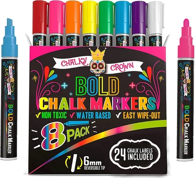 $19.99 • Buy Bold Chalk Markers - Dry Erase Marker Pens - Liquid Chalk Markers For Chalkboard