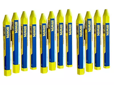 Irwin Lumber Crayons 12 Pack Yellow 66406 Hex Shape Fast Shipping 4489092 • $14.79