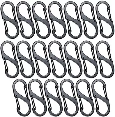 20 Pcs Mini S Shape Carabiners Double Clip Hooks Keychain Carabiners For Hom... • $14.84