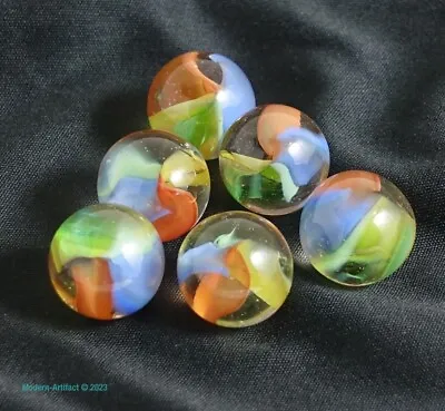 😎👍 Vtg Marbles: MARBLE KING 4-Color Cat's Eye Catseyes Circa 2000 41/64” Mint • $6.45