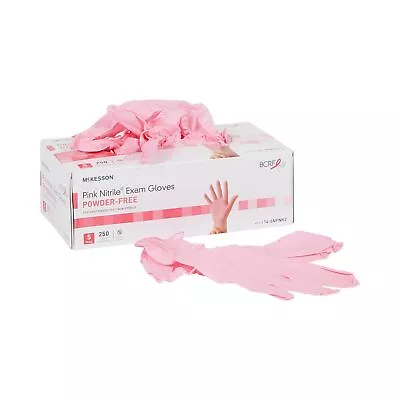 McKesson Pink Nitrile Nitrile Exam Glove Standard Cuff Length SMALL 250 Per Box • $20.69