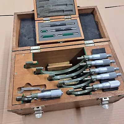 Mitutoyo 103-907A OMST-6 V Set Of 6 Micrometers With Standards Wooden Box JAPAN • $649