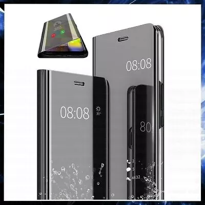 For SAMSUNG GALAXY F12 CLEAR VIEW FLIP CASE SMART BOOK MIRROR LUXURY STAND COVER • $15.29