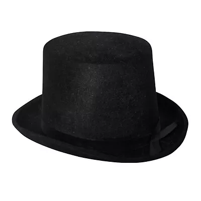 Black Lincoln Top Hat Velvet Costume Victorian Ring Master Magician Seconds • $15.25