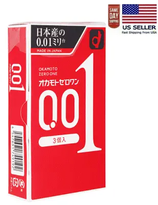 OKAMOTO ZERO ONE 001 Ultra Thin Condom 3pcs Made In Japan-(US Seller) • $11.49