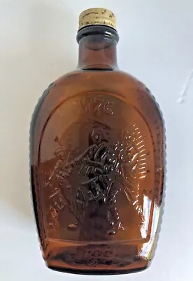 VINTAGE Log Cabin Syrup Amber Glass Commemorative Bottle 1776 Fife & Drum • $14