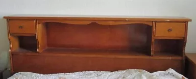 Vintage 1940s Maple Bed Frame W/ Bookcase Head Board Foot Board • $95