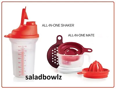 TUPPERWARE ALL-IN-ONE SHAKER And MATE Measure Mix Store Dripless Seal Zest Juice • $18