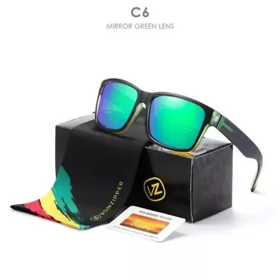 Von Zipper Sunglasses Sport Polarized Men Black Square Frame Elmore Style C6 • $12.99