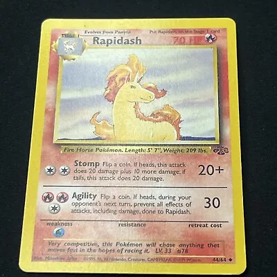 Pokémon TCG Rapidash Jungle 44/64 Regular Unlimited Uncommon MP • $1.19