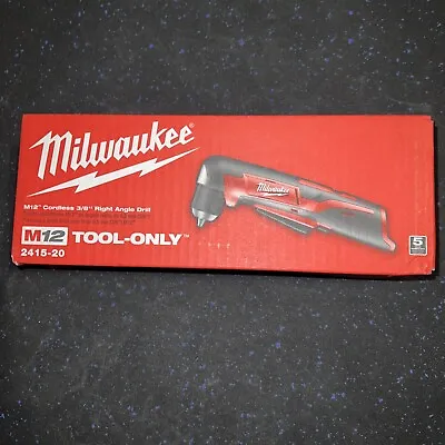 New Milwaukee 2415-20 12V Cordless Right Angle Drill - Tool Only • $74.99