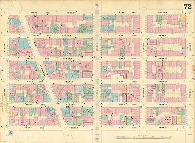 £309 • Buy Sanborn NYC #72 Manhattan Midtown NoMad Koreatown Rose Hill Murray Hill 1899 Map
