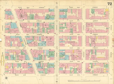 £309 • Buy Sanborn NYC #72 Manhattan Midtown NoMad Koreatown Rose Hill Murray Hill 1899 Map