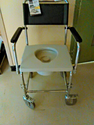 NEW Chair Commode Wheels MedPro Euro Has Original Tags & Footrests Mobile Toilet • $249.95