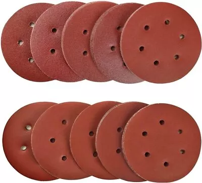 100PCS 150mm 6-Hole Sanding Discs 60 Grit Hook And Loop Orbital Sander Pads • $34.99