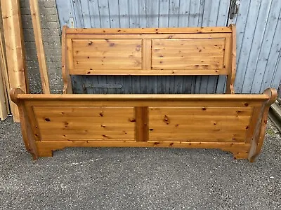 £125 • Buy VINTAGE SOLID PINE  EMPIRE ANTIQUE STYLE 6ft KING SIZE BED