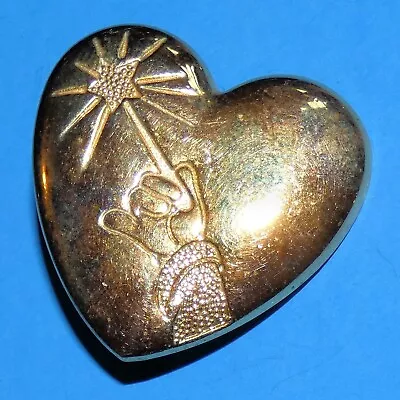 Vintage Disney Arm And Wand Brooch Pin Heart Mickey Mouse Sorcerer Variety Club • $11.69