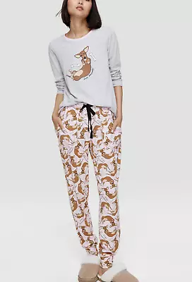 New Peter Alexander Dachshund Penny Dog Pj Top + Pants Set Womens M Rrp$139.90 • $70