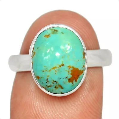 Composite Kingman Blue Mohave Turquoise 925 Silver Ring Jewelry S.8 CR39646 • $14.99