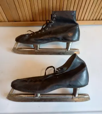 Shabby Chic VTG  Men's Hockey Ice Skates Size 10  #5396   Great For Decoration • $8.88